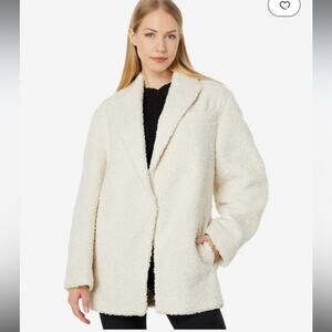 Vince Women’s Faux-fur bouclé Off-White Blazer Jacket Size Large NWT